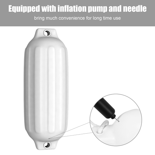Gymax Pack of 4 27" Boat Fenders Marine Bumper Hand Inflatable White