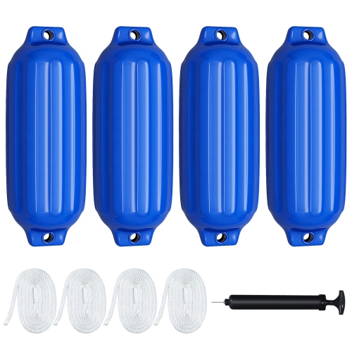 Gymax Pack of 4 23" Boat Fenders Marine Bumper Hand Inflatable Blue