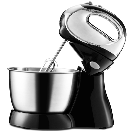 Gymax 200W 5-Speed Hand-free Stand Mixer w/ Dough Hooks & Beaters Stainless Steel Bowl