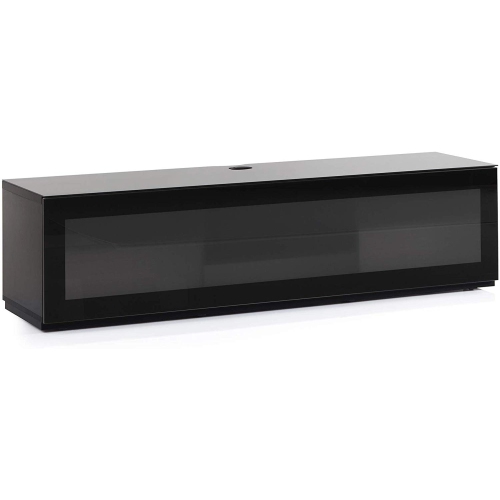 SONOROUS Studio ST-160B Wood and Glass Modern TV Stand with Hidden Wheels for Sizes up to 75" - Black