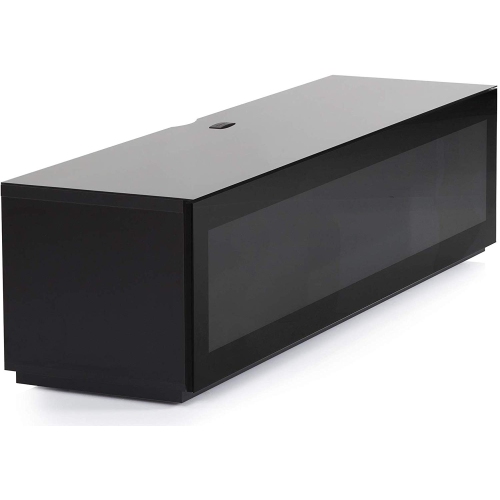 SONOROUS Studio ST-160B Wood and Glass Modern TV Stand with Hidden Wheels for Sizes up to 75" - Black