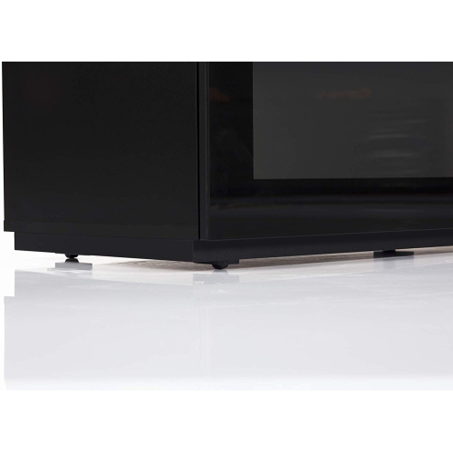 SONOROUS Studio ST-160B Wood and Glass Modern TV Stand with Hidden Wheels for Sizes up to 75" - Black