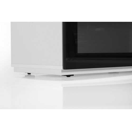SONOROUS Studio ST-110B Wood and Glass Modern TV Stand with Hidden Wheels for Sizes up to 65" - White
