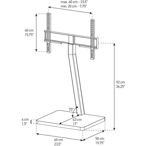 SONOROUS PL-2700 Modern TV Floor Stand with Mount/Bracket for Sizes up to 65"