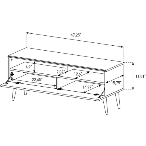 SONOROUS VL-1200 Series Modern Wood TV Stand with Solid Wood Legs for TVs up to 65"