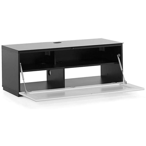 SONOROUS Studio ST-110B Wood and Glass Modern TV Stand with Hidden Wheels for Sizes up to 65" - Black