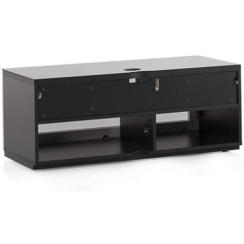 SONOROUS Studio ST-110B Wood and Glass Modern TV Stand with Hidden Wheels for Sizes up to 65" - Black