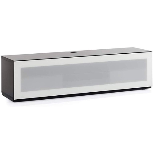 SONOROUS Studio ST-160B Wood and Glass Modern TV Stand with Hidden Wheels for Sizes up to 75" - Black