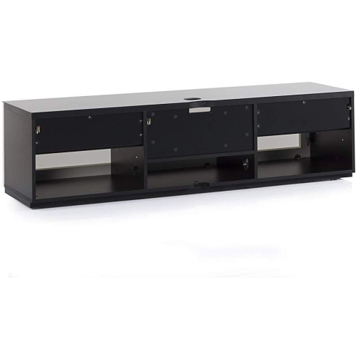 SONOROUS Studio ST-160B Wood and Glass Modern TV Stand with Hidden Wheels for Sizes up to 75" - Black