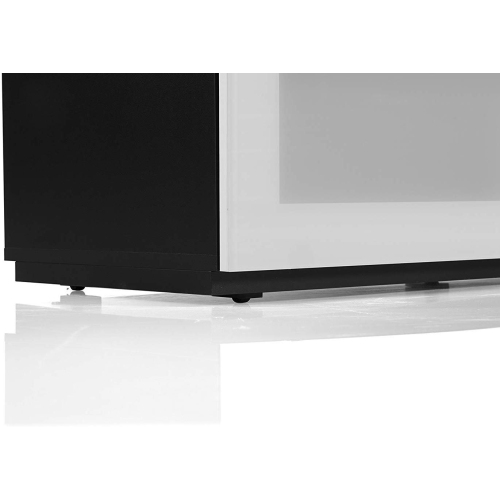 SONOROUS Studio ST-160B Wood and Glass Modern TV Stand with Hidden Wheels for Sizes up to 75" - Black