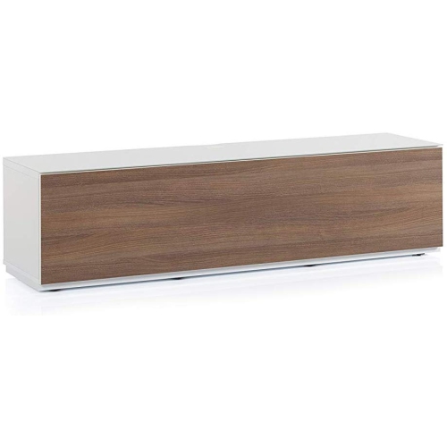 SONOROUS Studio ST-160B Wood and Glass Modern TV Stand with Hidden Wheels for Sizes up to 75" -White