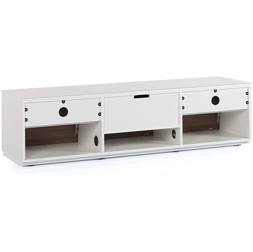 SONOROUS Studio ST-160B Wood and Glass Modern TV Stand with Hidden Wheels for Sizes up to 75" -White
