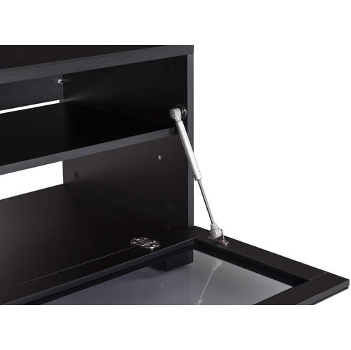SONOROUS Studio ST-110B Wood and Glass Modern TV Stand with Hidden Wheels for Sizes up to 65" - Black