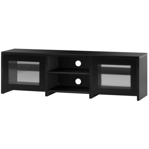 SONOROUS  Lb-1620 Modern Wood And Glass Tv Stand for Tvs Up to 75" (Black)