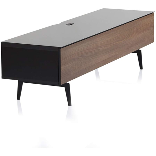 SONOROUS Studio ST-360 Wood and Glass Modern TV Stand with Spike Metal Legs for Sizes up to 75" - Black