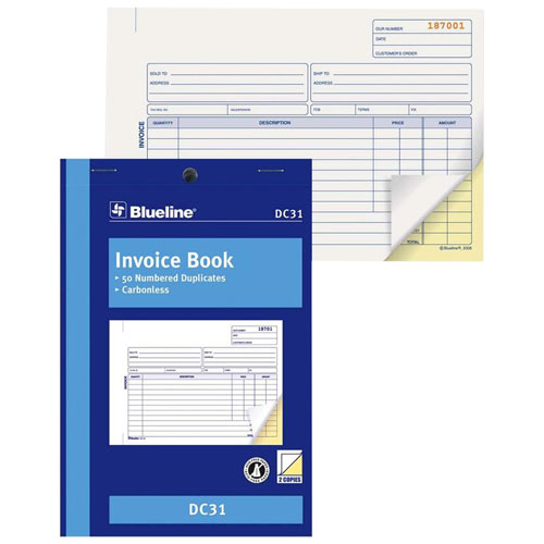 Blueline Invoice Book - 50 Sheet - 2 Part