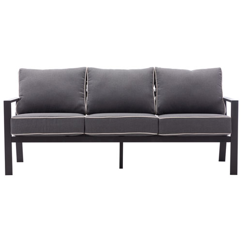 Portofino Aluminum Patio Sofa Grey, Black And White Patio Furniture Canada