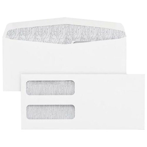 Blueline 4" x 9" Double Window Envelopes - 100 / Box - White