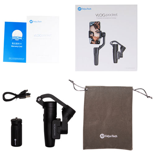 Feiyu Tech VLOG Pocket Smartphone Gimbal Stabilizer- Black