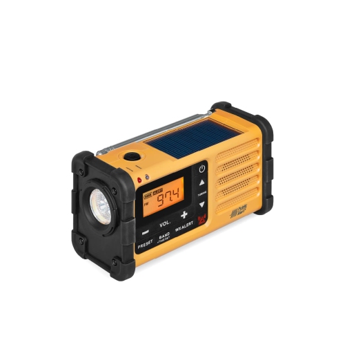 Sangean MMR-88 AM/FM/Weather, Alert Emergency Radio, Solar/Hand Crank/USB/Flashlight, Siren, Smartphone Charger 6.60in. x 4.90in. x 3.95in.