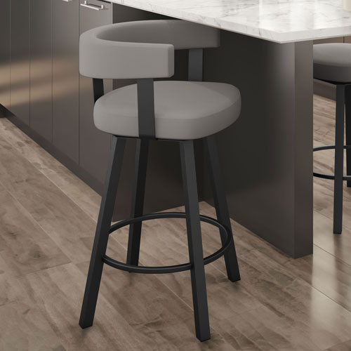 Parker Contemporary Counter Height Barstool Taupe Grey Black