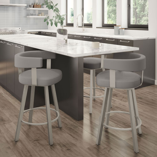 Parker Contemporary Counter Height Barstool - Taupe Grey/Grey