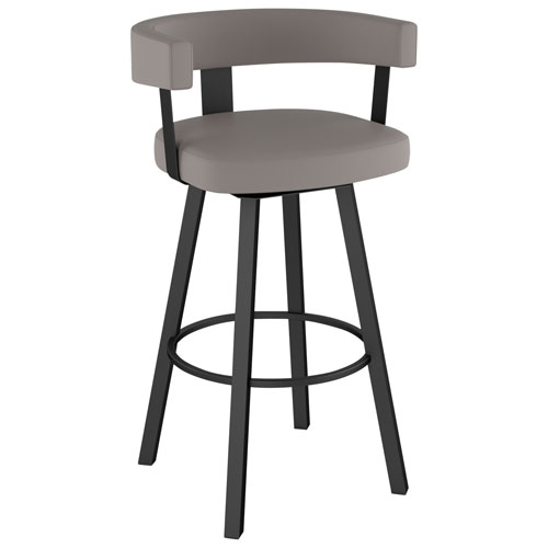 Parker Contemporary Bar Height Barstool - Taupe Grey/Black