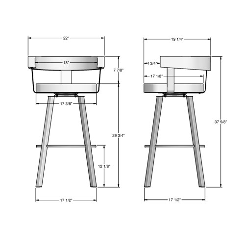 Parker Contemporary Bar Height Barstool - Taupe Grey/Grey
