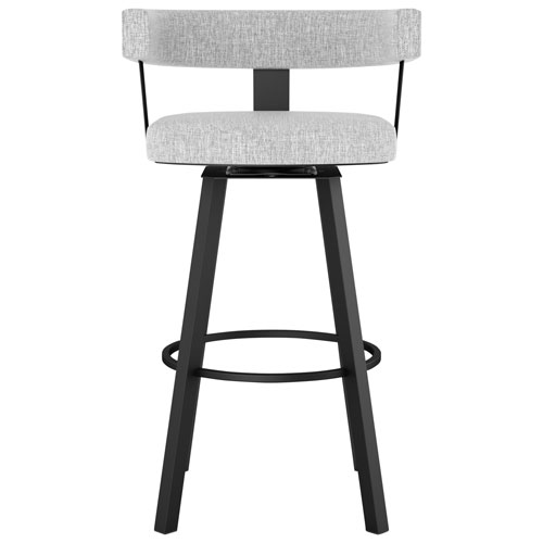 Parker Contemporary Bar Height Barstool - Soft Grey White/Black