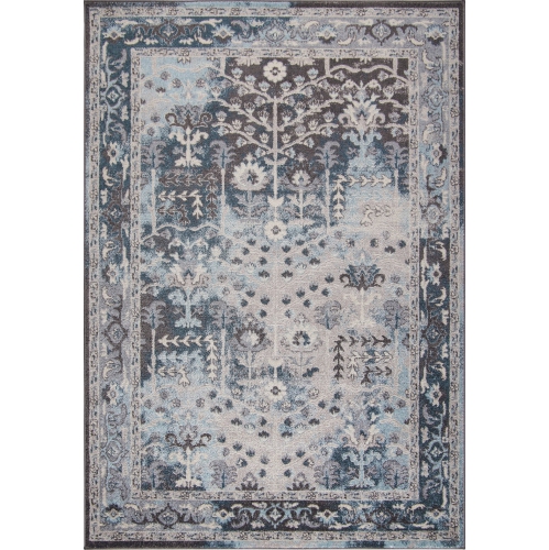 LA DOLE RUGS  Ladole Rugs Pasific Cream Brown Bordered Design Durable Indoor Area Rug Carpet, 5X7 (5'3" X 7'3", 160Cm X 220Cm) In Blue
