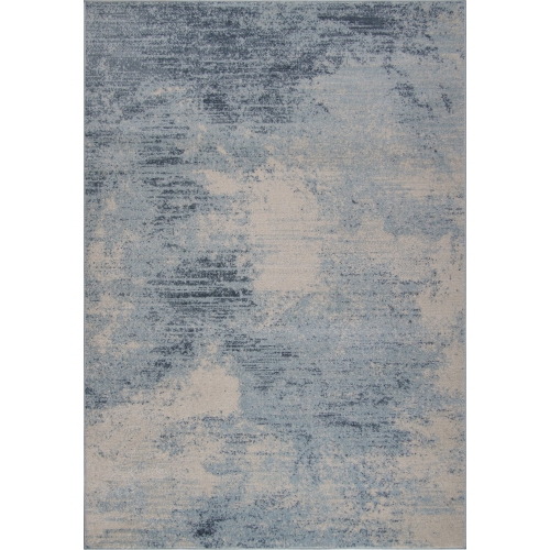 LA DOLE RUGS  Ladole Rugs Unique Abstract Style Modern Durable Indoor Ivory Rustic Runner Rug Carpet, 3X5 (2'7" X 4'11", 80Cm X 150Cm) In Blue