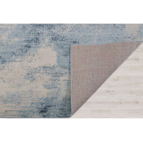 Ladole Rugs Unique Abstract Style Modern Durable Indoor Blue Ivory Rustic Area Rug Carpet, 5x7