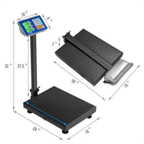 Gymax 660lbs Weight Platform Scale Digital Floor Folding Scale Postal Shipping Mailing