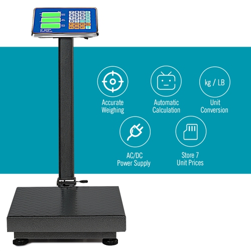 Gymax 660lbs Weight Platform Scale Digital Floor Folding Scale Postal Shipping Mailing