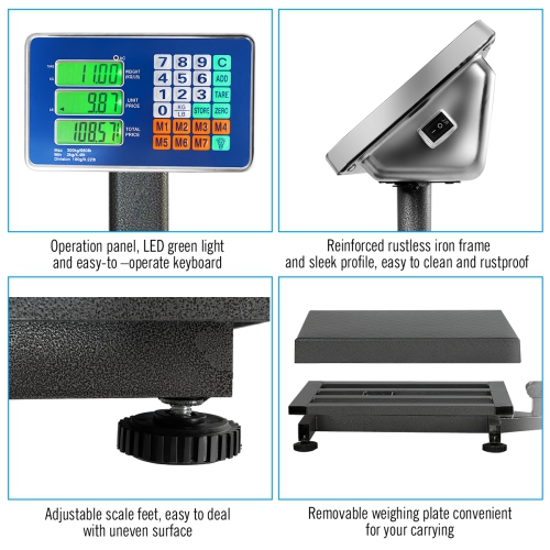 Gymax 660lbs Weight Platform Scale Digital Floor Folding Scale Postal Shipping Mailing