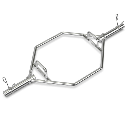 Gymax 56'' Olympic Hexagon Deadlift Bar Trap Bar w/ Folding Grips Powerlifting Push ups