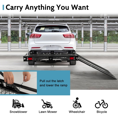 Gymax Folding Electric Wheelchair Hitch Carrier Scooter Loading Ram