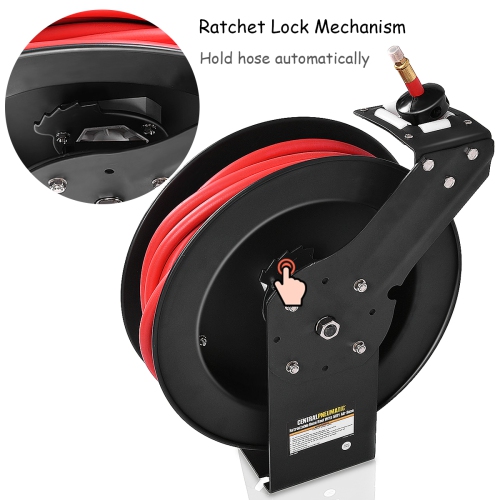 Gymax 3/8'' x 50' Auto Rewind Retractable Air Hose Reel Compressor 300 PSI