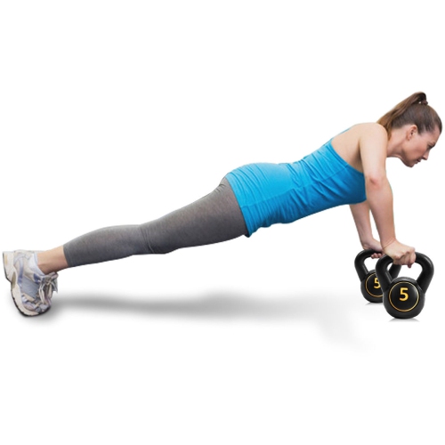 Gymax 3PC Vinyl Kettlebell Kit Body Muscles Training Weights Set