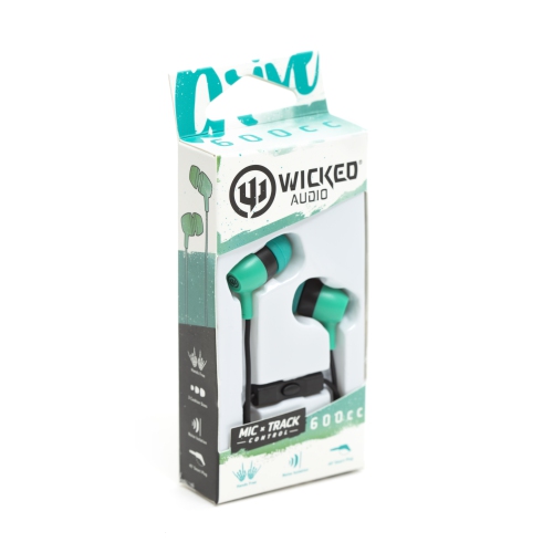 Wicked Audio 600CC Teal Headphones + Mic Control