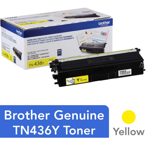 Brother Original TN436Y Yellow High-Yield Toner Cartridge, For HL-L8360, HL-L9310, MFC-L8900, MFC-L9570