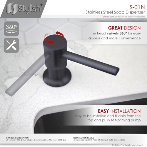 Soap Dispenser - Matte Black Finish
