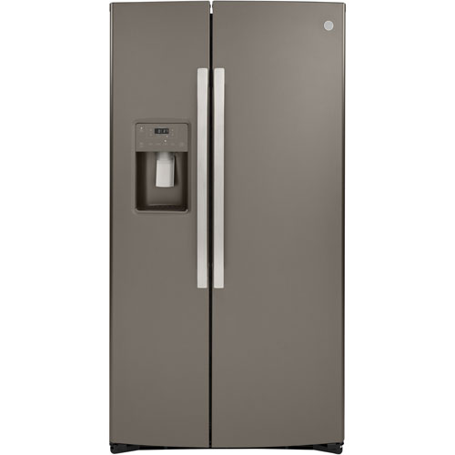 Réfrigérateur congélat. juxt. 25,1 pi³ 36 po distributeur eau/glaçons Whirlpool-Ardoise