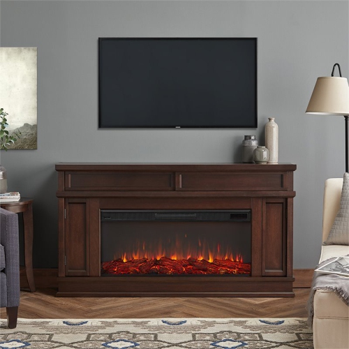 Real Flame Torrey Fireplace TV Stand in Dark Walnut