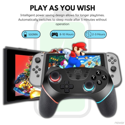 Upgraded Version Wireless Switch & Switch Pro Controller Gamepad Joypad Compatible with Switch/Switch Lite, with Gyro & Gravity Sensor, Dual Shock