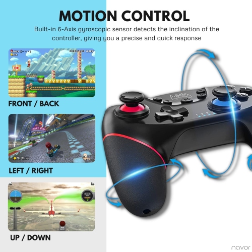 Upgraded Version Wireless Switch & Switch Pro Controller Gamepad Joypad Compatible with Switch/Switch Lite, with Gyro & Gravity Sensor, Dual Shock