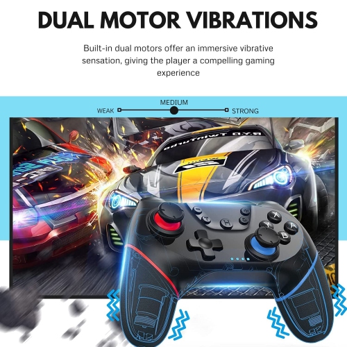 Upgraded Version Wireless Switch & Switch Pro Controller Gamepad Joypad Compatible with Switch/Switch Lite, with Gyro & Gravity Sensor, Dual Shock