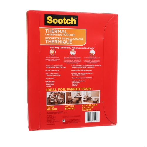 Scotch – feuilles de plastification à chaud, 9 x 11.5 po, 100 mil d’épaisseur, 5 pochettes, 5 mil