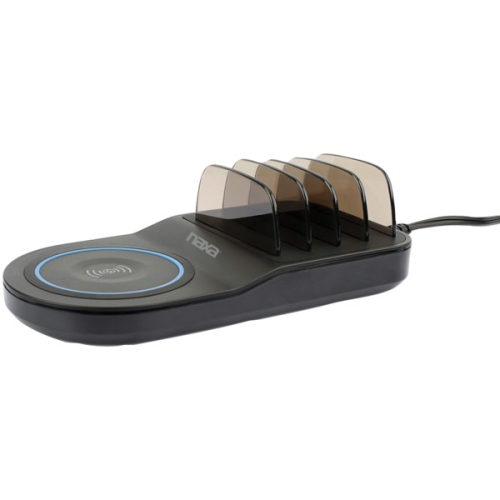 Naxa NAP-5000 5-in-1 Wireless Fast Charging Station with Qi and 4 USB Ports