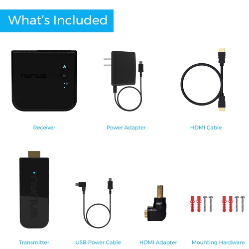 Nyrius ARIES Pro+ Wireless HDMI Video Transmitter to Stream 1080p Video up to 165ft from Laptop, PC, Cable Box